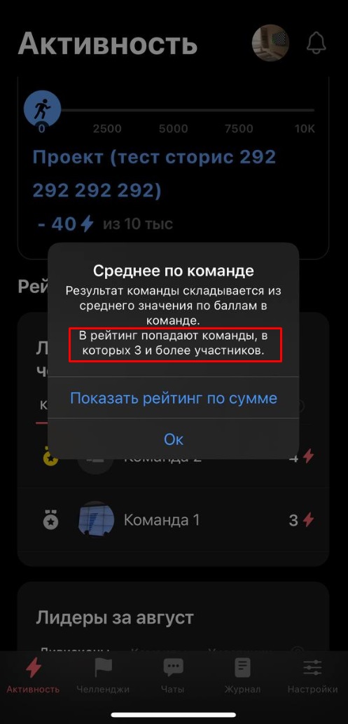 Вкладка 📊 Минимальное число участников в команде